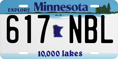 MN license plate 617NBL