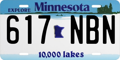 MN license plate 617NBN