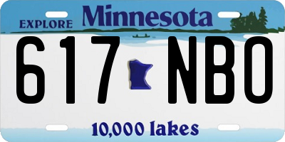 MN license plate 617NBO