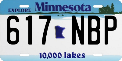 MN license plate 617NBP