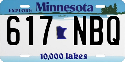 MN license plate 617NBQ
