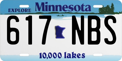 MN license plate 617NBS