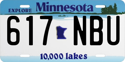 MN license plate 617NBU