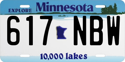 MN license plate 617NBW