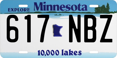 MN license plate 617NBZ