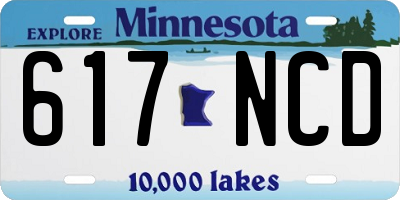 MN license plate 617NCD