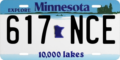 MN license plate 617NCE