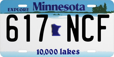 MN license plate 617NCF