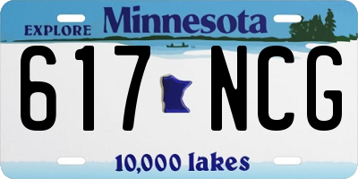 MN license plate 617NCG