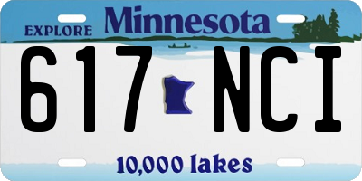 MN license plate 617NCI