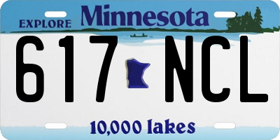 MN license plate 617NCL