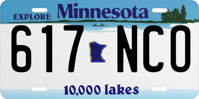MN license plate 617NCO