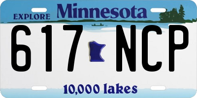MN license plate 617NCP
