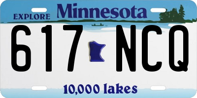 MN license plate 617NCQ