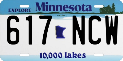 MN license plate 617NCW