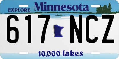 MN license plate 617NCZ