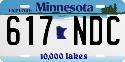 MN license plate 617NDC