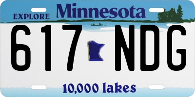 MN license plate 617NDG
