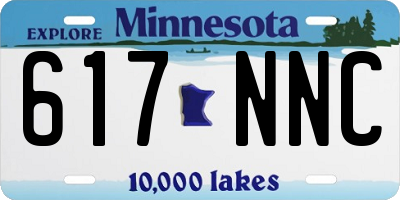 MN license plate 617NNC