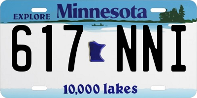 MN license plate 617NNI