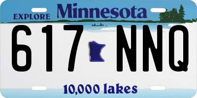 MN license plate 617NNQ