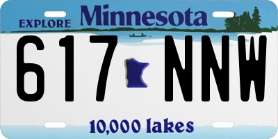MN license plate 617NNW
