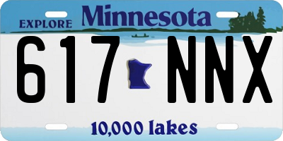 MN license plate 617NNX
