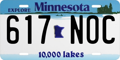 MN license plate 617NOC