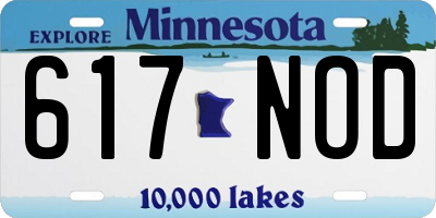 MN license plate 617NOD