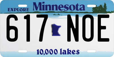 MN license plate 617NOE