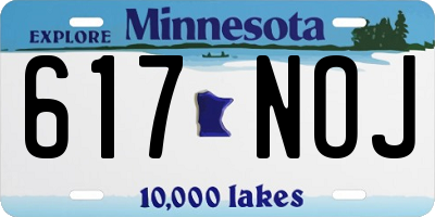 MN license plate 617NOJ