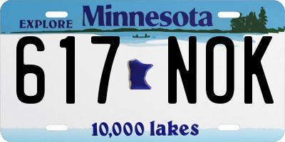 MN license plate 617NOK