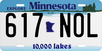 MN license plate 617NOL