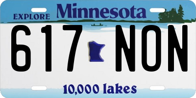 MN license plate 617NON