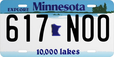 MN license plate 617NOO