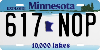 MN license plate 617NOP