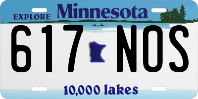 MN license plate 617NOS