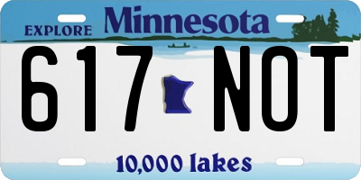 MN license plate 617NOT