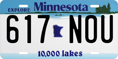 MN license plate 617NOU