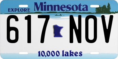 MN license plate 617NOV