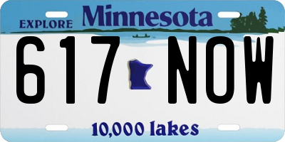MN license plate 617NOW