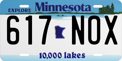 MN license plate 617NOX