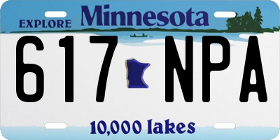 MN license plate 617NPA