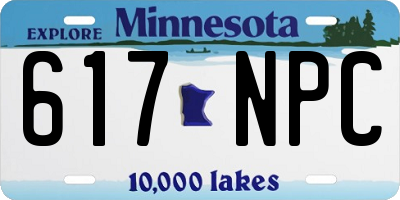 MN license plate 617NPC