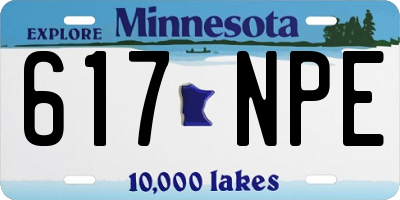 MN license plate 617NPE