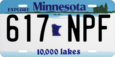 MN license plate 617NPF