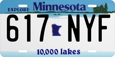MN license plate 617NYF