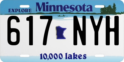 MN license plate 617NYH