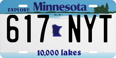 MN license plate 617NYT