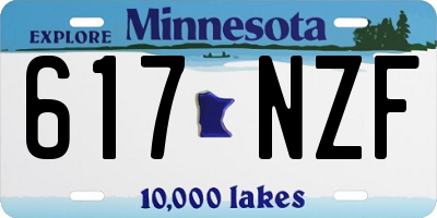 MN license plate 617NZF